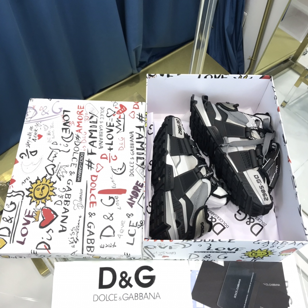Dolce & Gabbana Mixed-Material Space Sneakers - PerfectKickZ