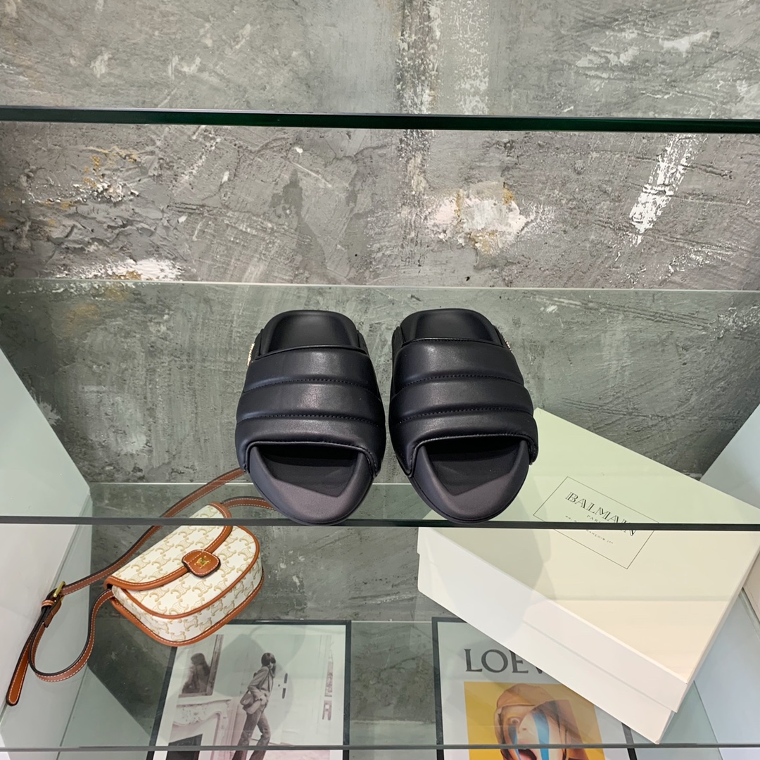 Balmain B-It-Puffy Slides - PerfectKickZ
