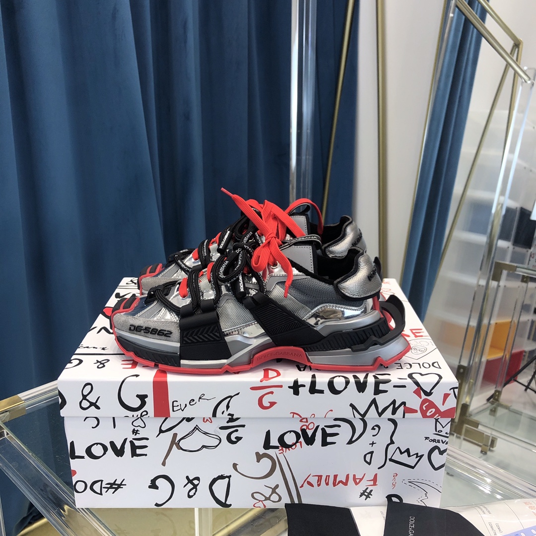 Dolce & Gabbana Mixed-Material Space Sneakers - PerfectKickZ