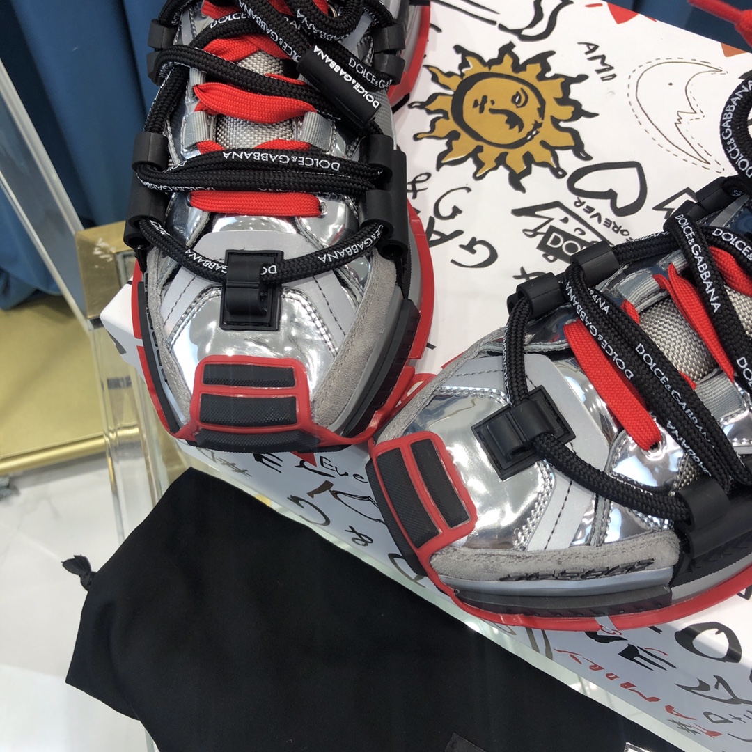Dolce & Gabbana Mixed-Material Space Sneakers - PerfectKickZ