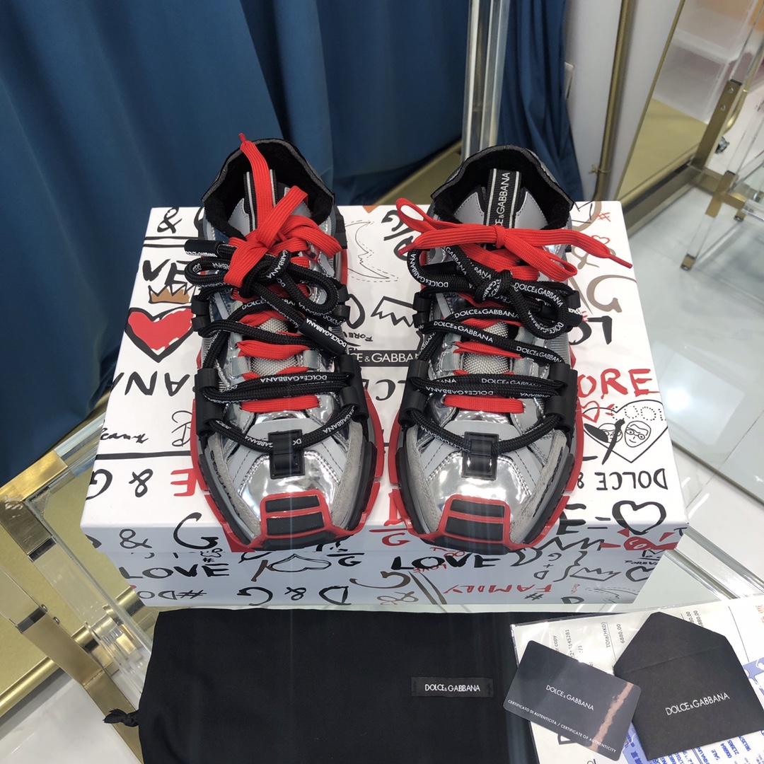 Dolce & Gabbana Mixed-Material Space Sneakers - 