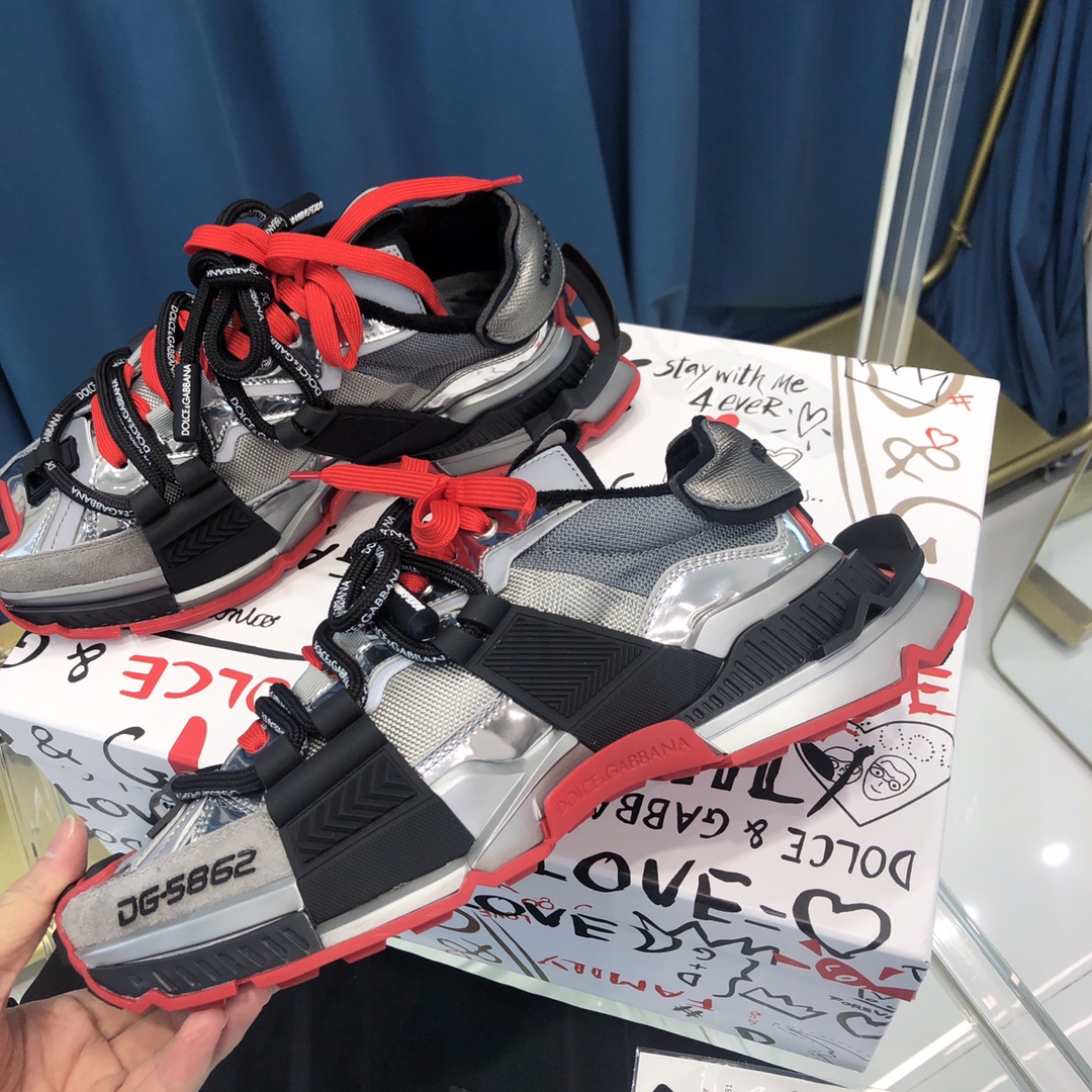Dolce & Gabbana Mixed-Material Space Sneakers - PerfectKickZ
