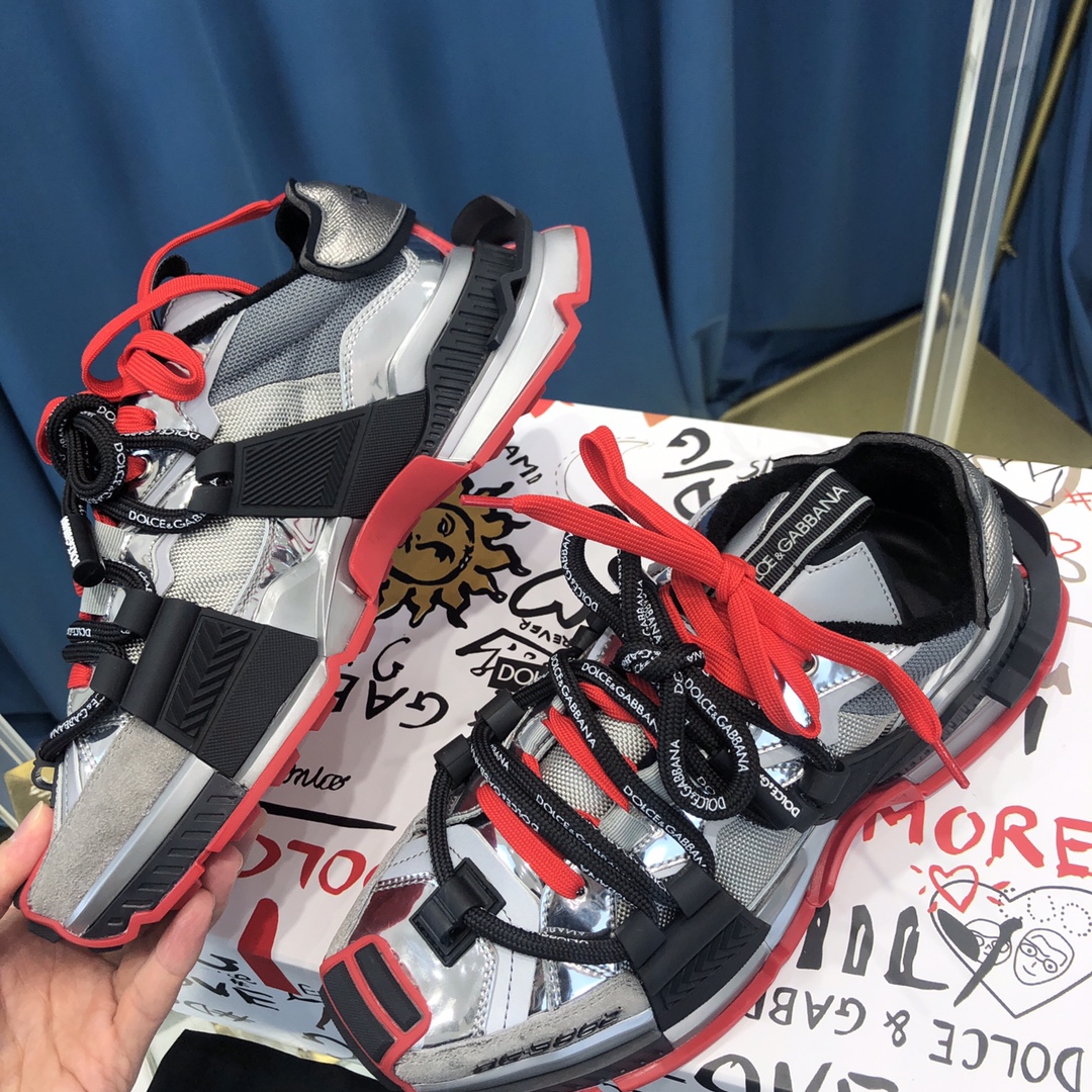 Dolce & Gabbana Mixed-Material Space Sneakers - 