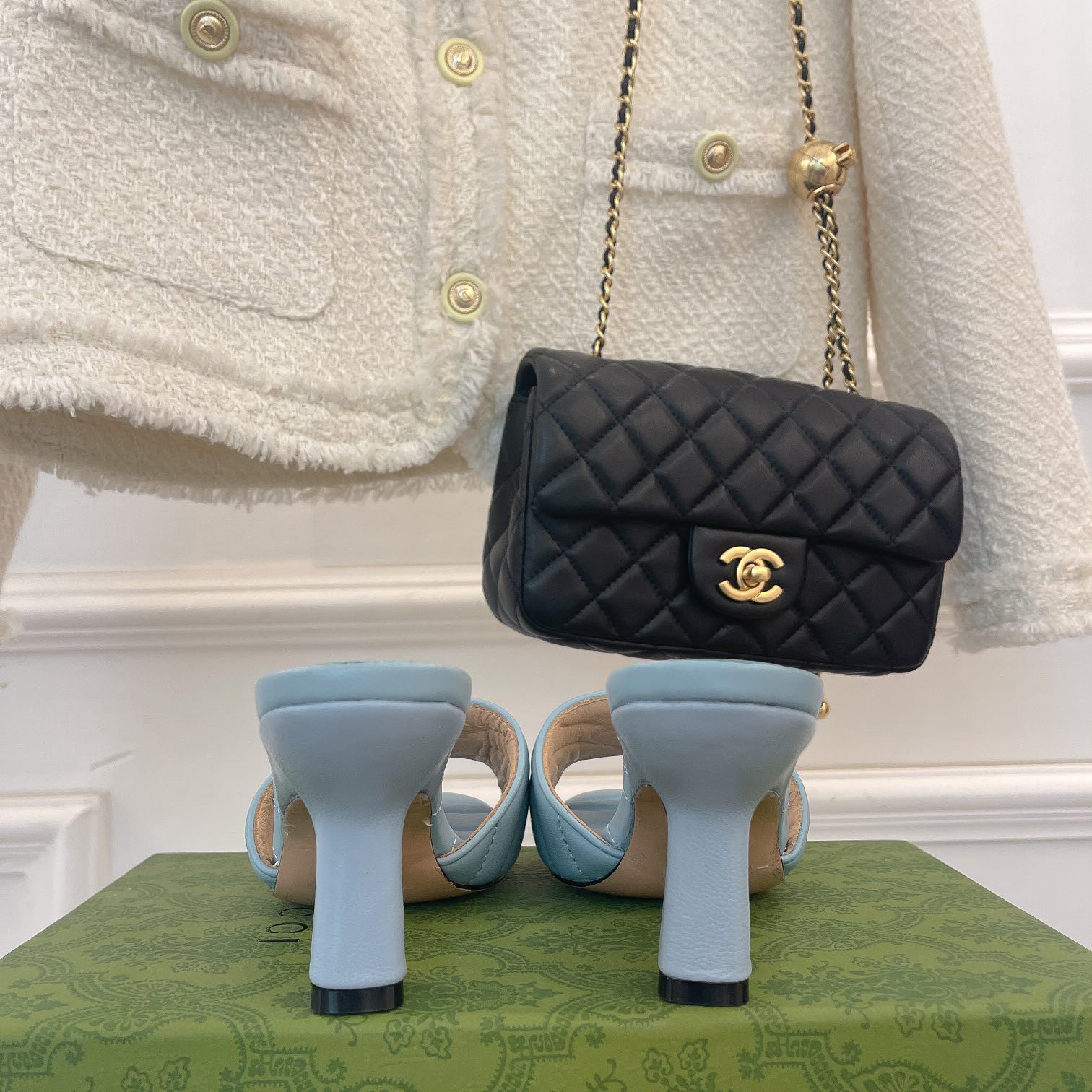 Gucci Women's Double G Slide Sandal With Heel Height Of 7.5cm - PerfectKickZ