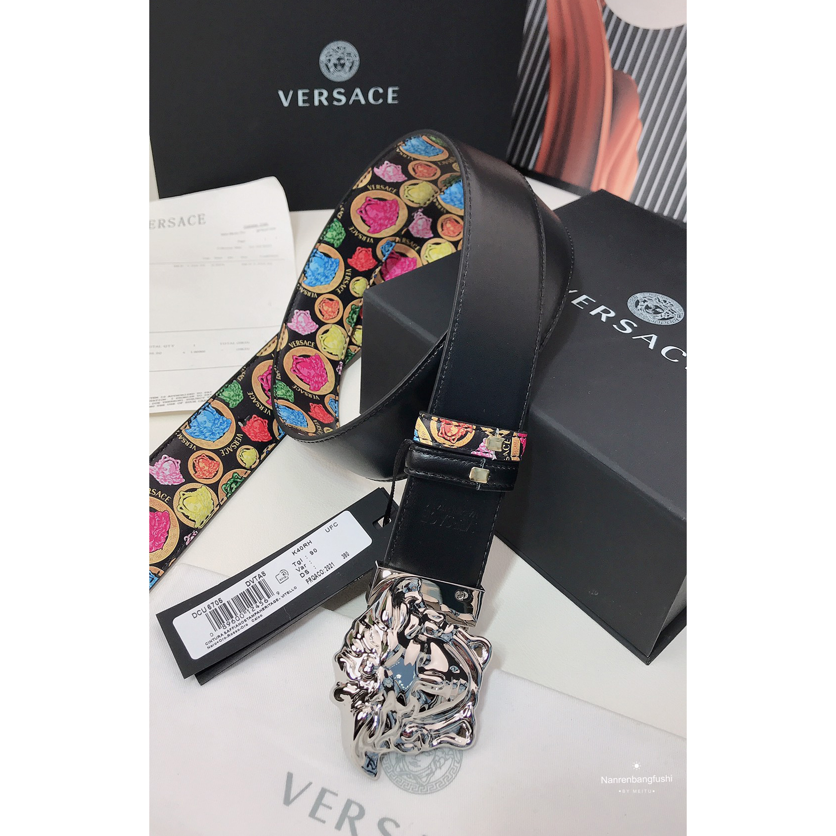 Versace Medusa Print 40 MM Belt  - PerfectKickZ