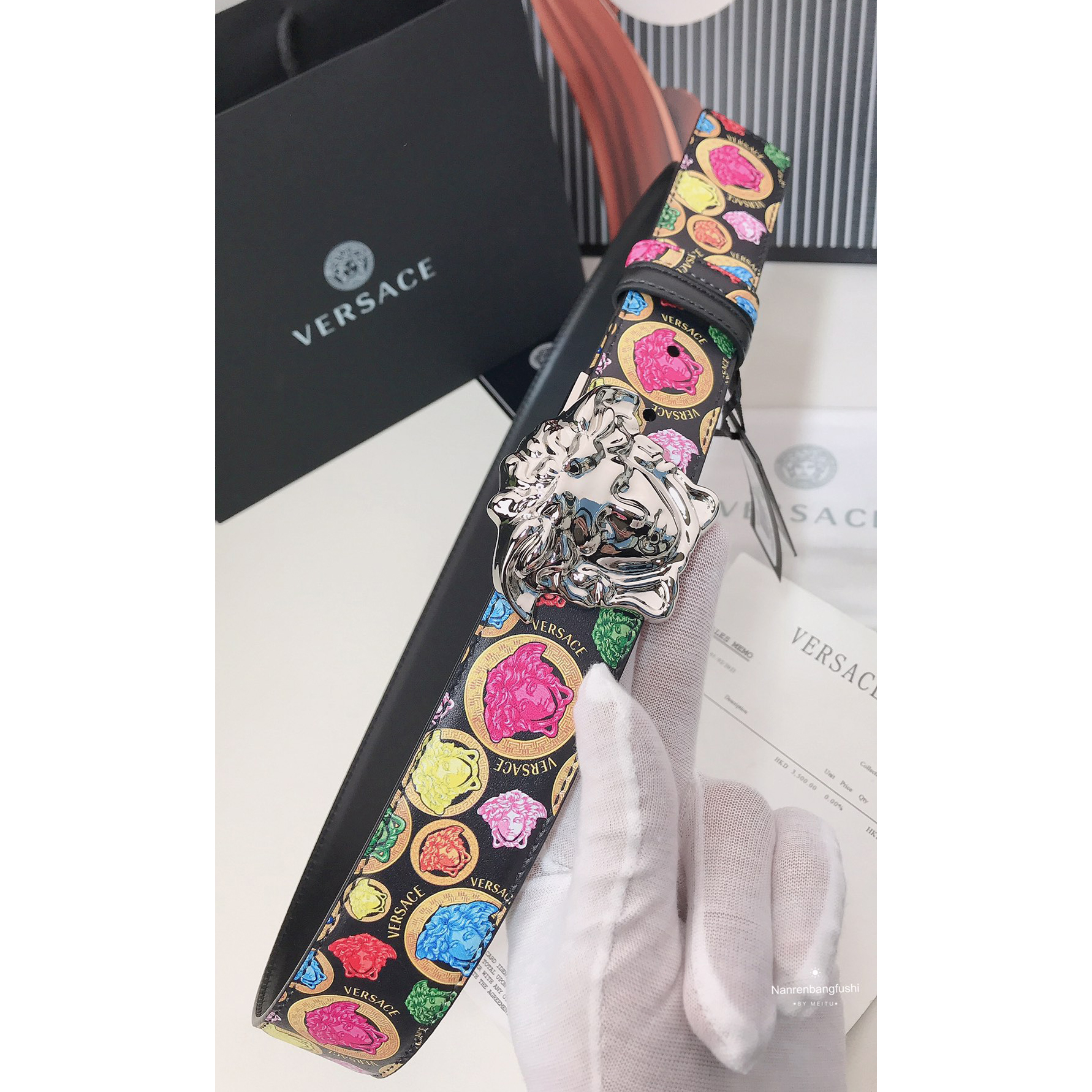 Versace Medusa Print 40 MM Belt  - PerfectKickZ