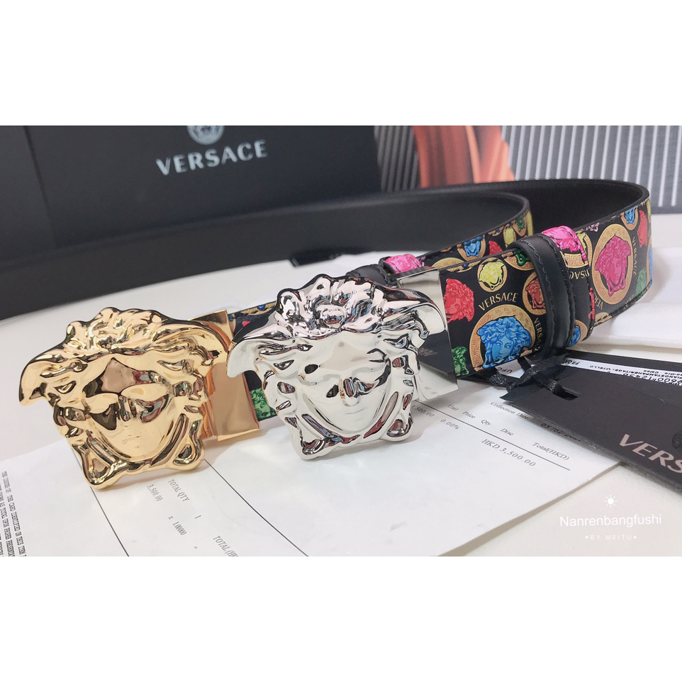 Versace Medusa Print 40 MM Belt  - PerfectKickZ