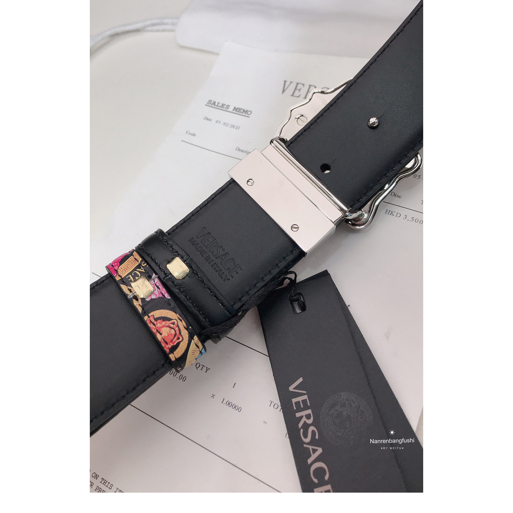 Versace Medusa Print 40 MM Belt  - PerfectKickZ