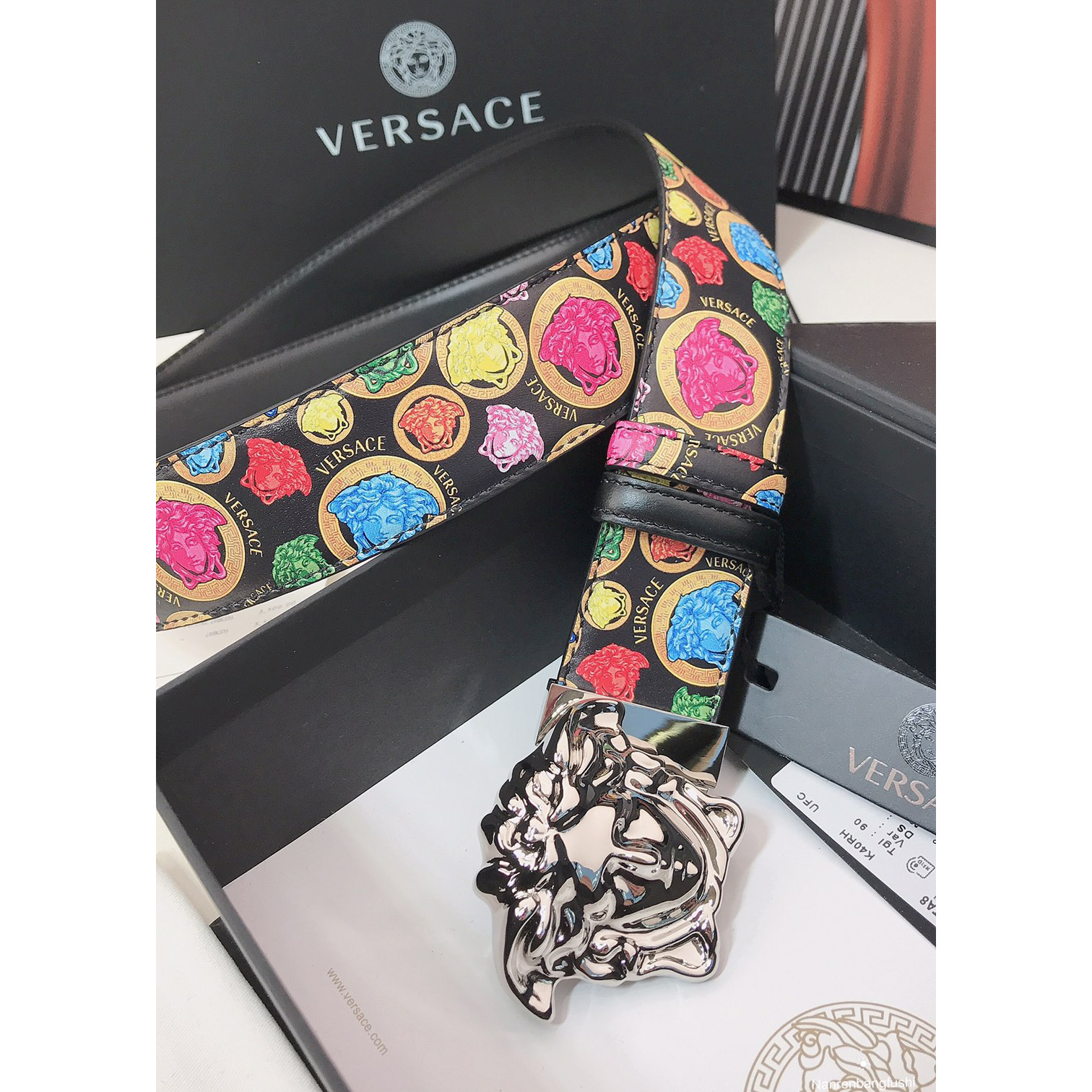 Versace Medusa Print 40 MM Belt  - PerfectKickZ