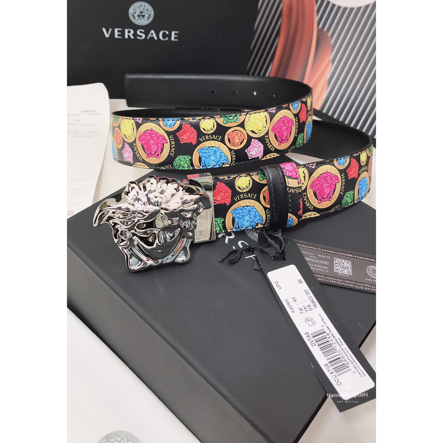 Versace Medusa Print 40 MM Belt  - PerfectKickZ