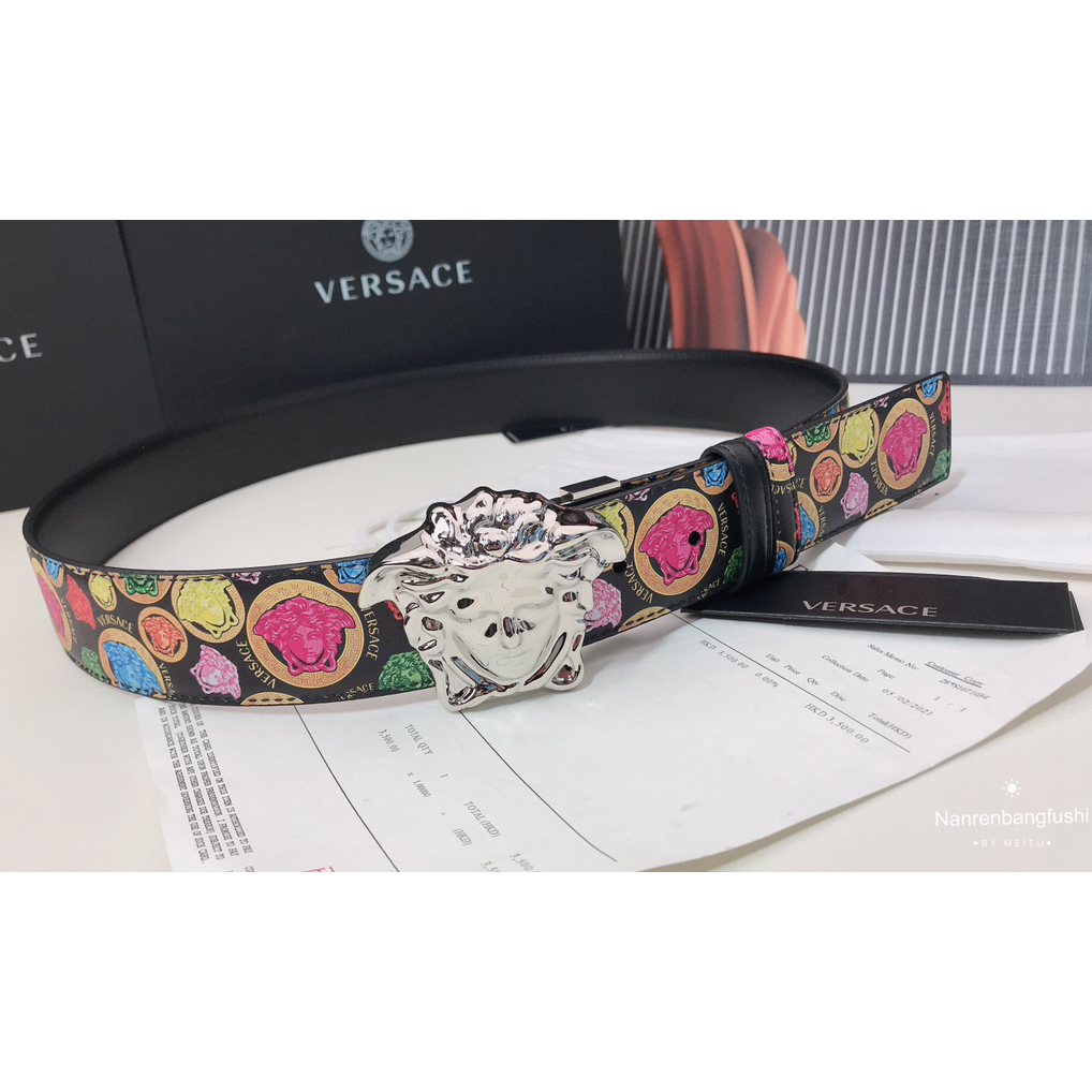 Versace Medusa Print 40 MM Belt  - PerfectKickZ