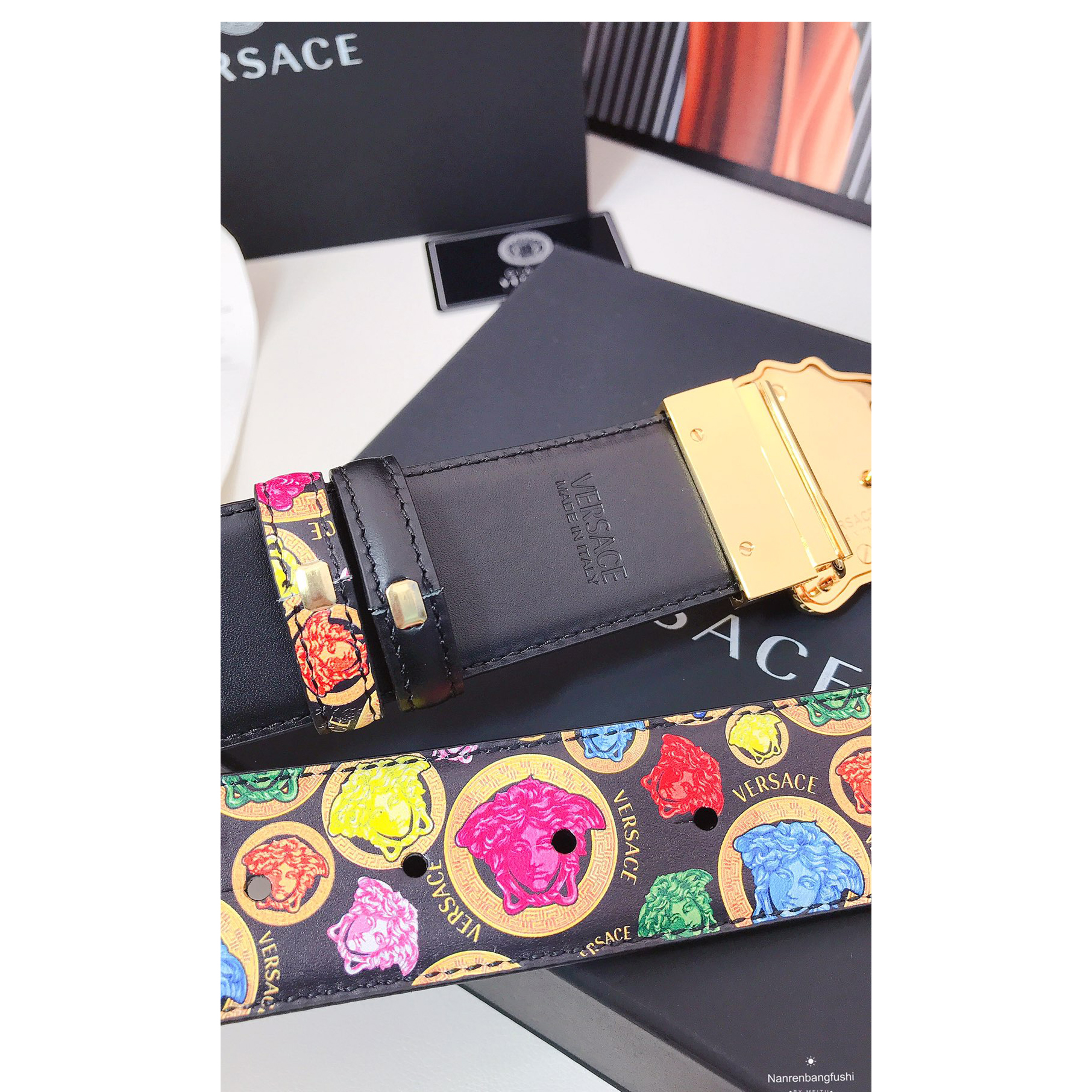 Versace Medusa Print 40 MM Belt  - PerfectKickZ