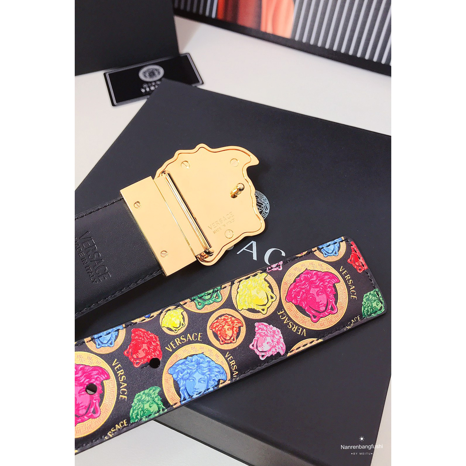 Versace Medusa Print 40 MM Belt  - PerfectKickZ