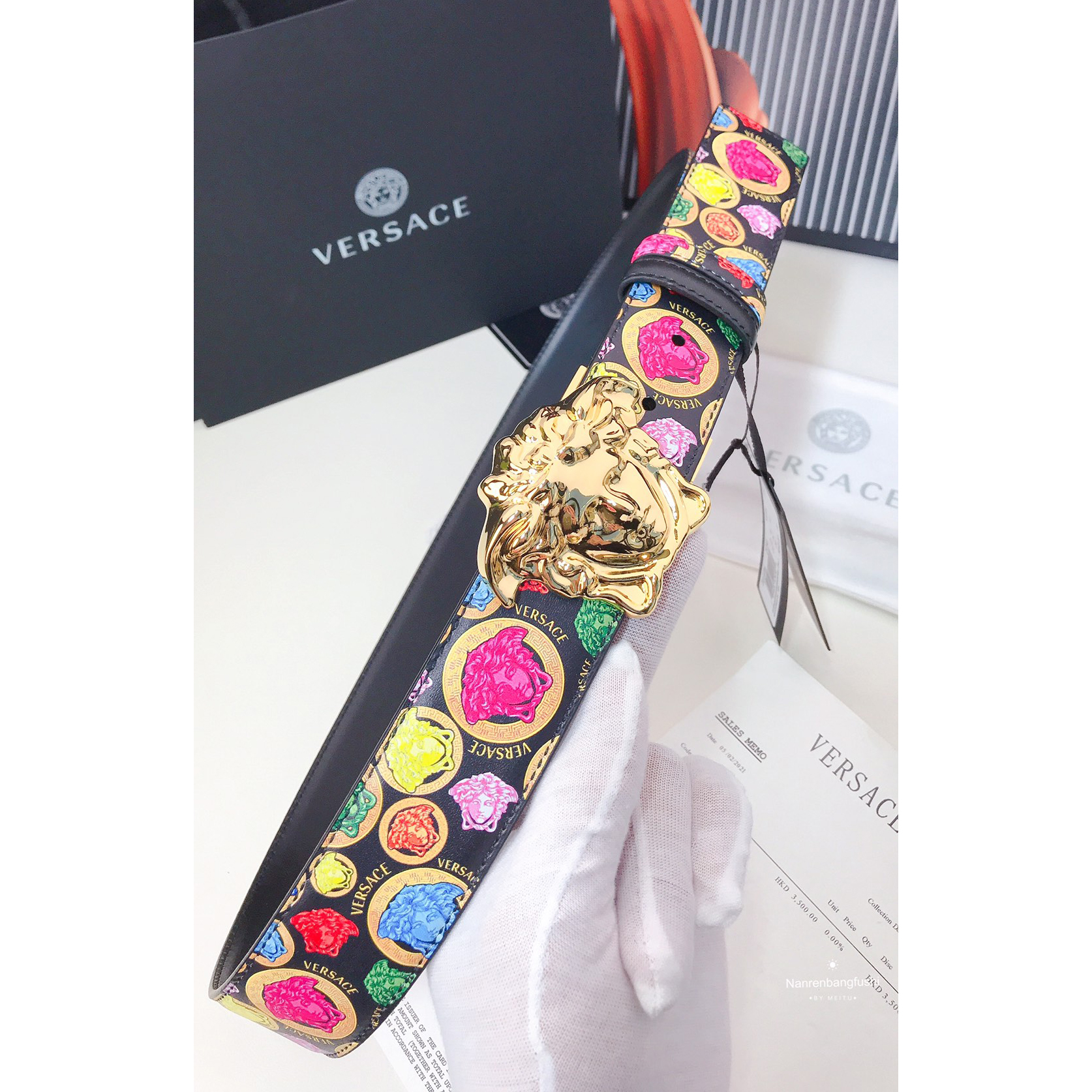 Versace Medusa Print 40 MM Belt  - PerfectKickZ