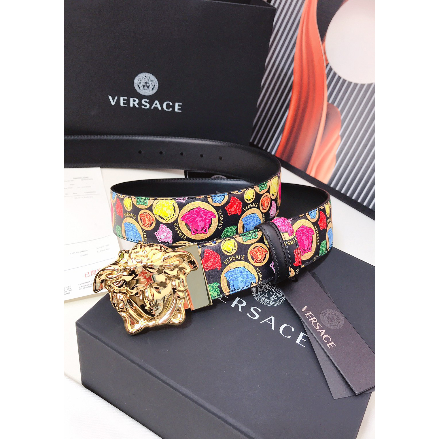 Versace Medusa Print 40 MM Belt  - PerfectKickZ