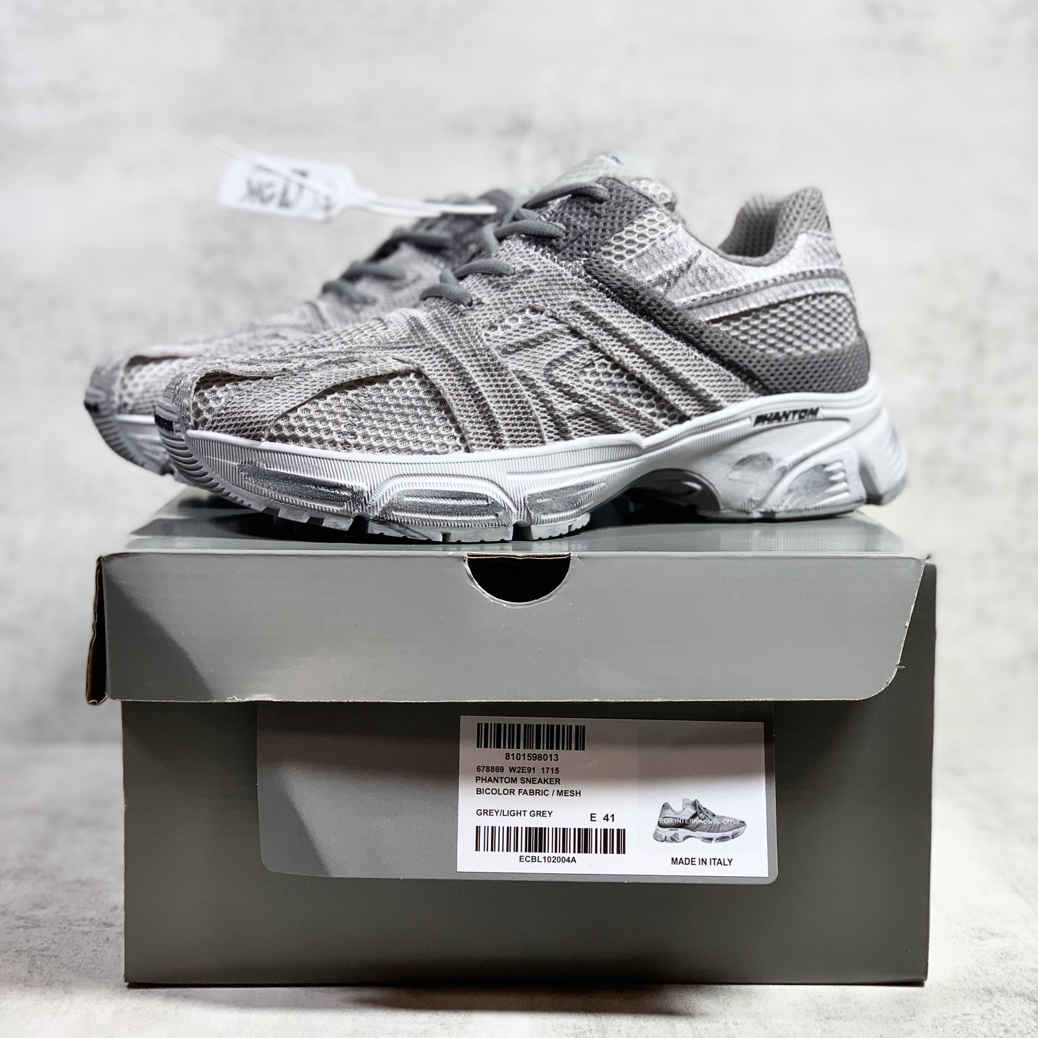 Balenciaga Men's Phantom Sneaker Washed In Grey - PerfectKickZ