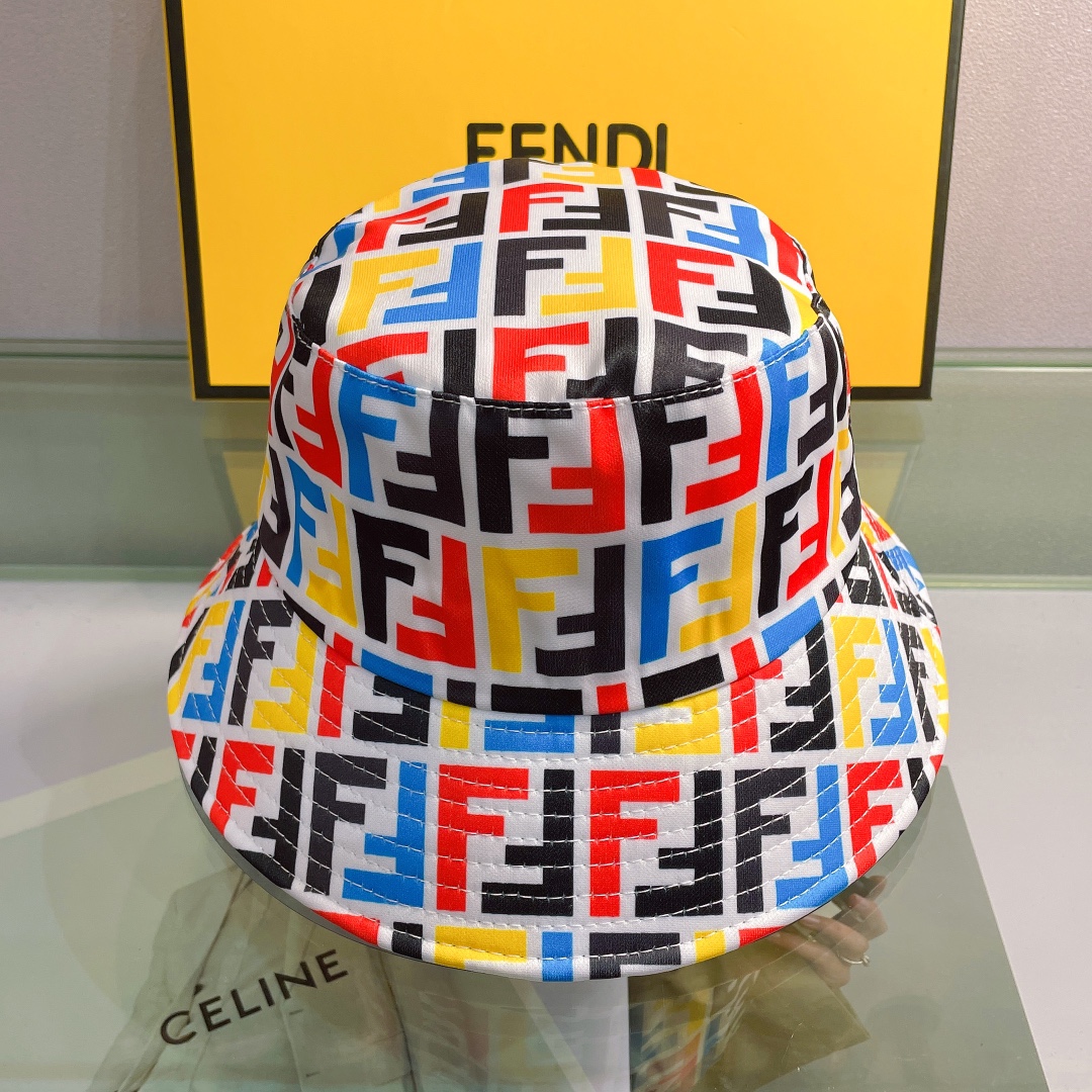 Fendi Multicolor Canvas Bucket Hat - PerfectKickZ
