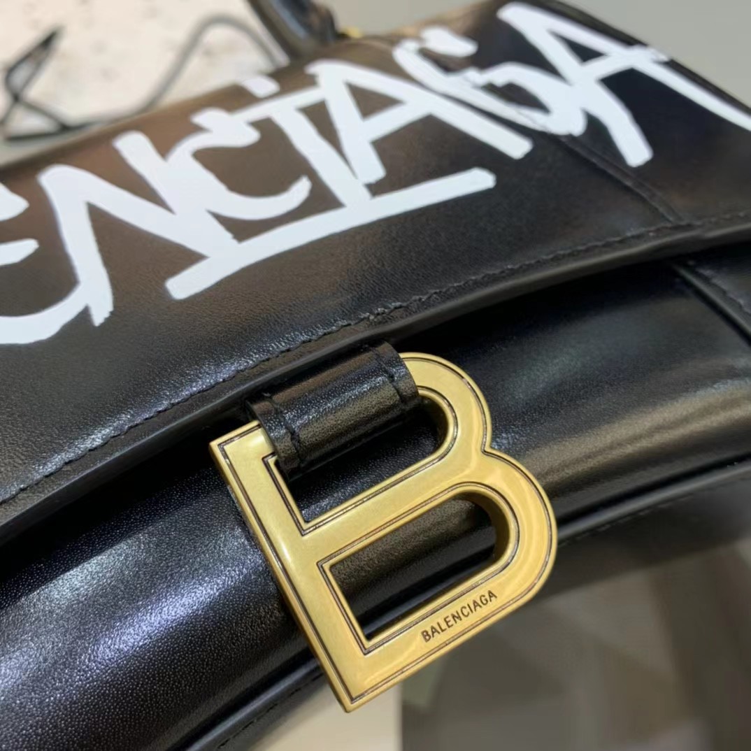 Balenciaga Logo Print Leather Handbag(23-14-10cm) - PerfectKickZ