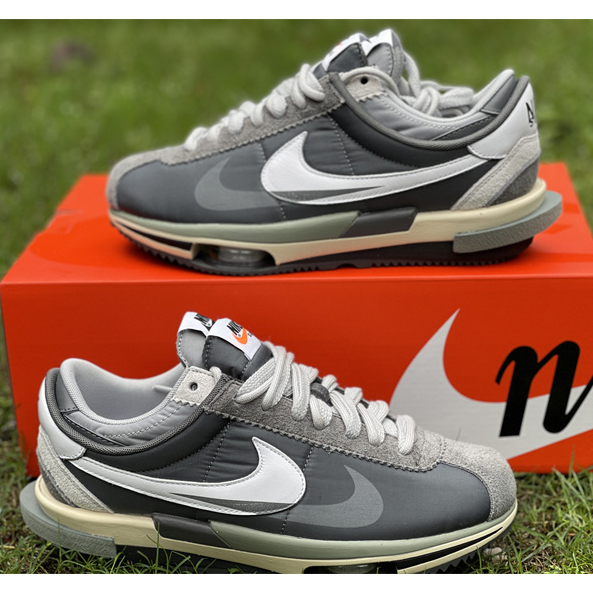 Sacai x Nike Air Zoom Cortez SP 4.0"Grey White"4.0 Sneaker DQ0581 001 - PerfectKickZ