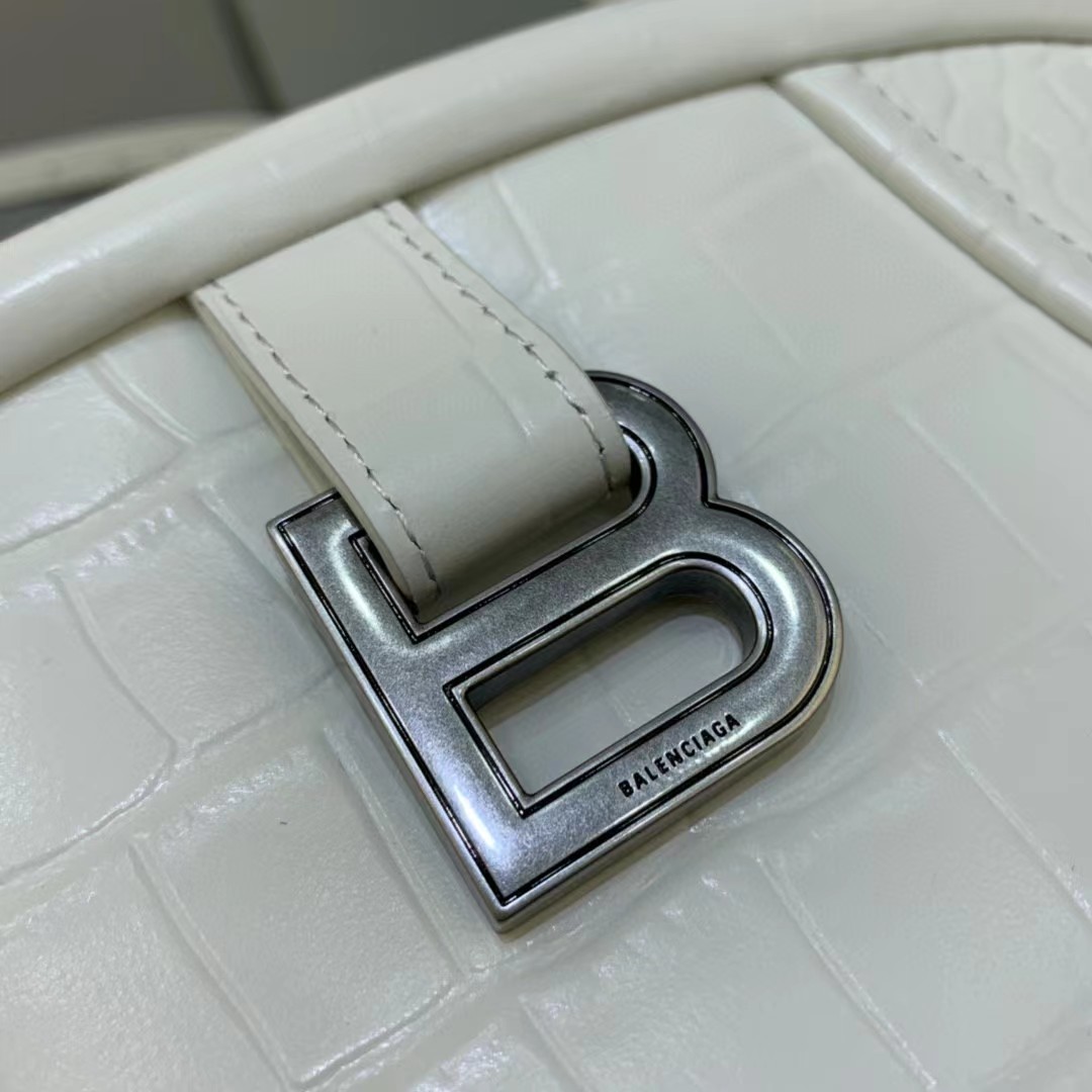 Balenciaga Women's Editor Small Bag Crocodile Embossed In White（27-15.5-11CM） - PerfectKickZ