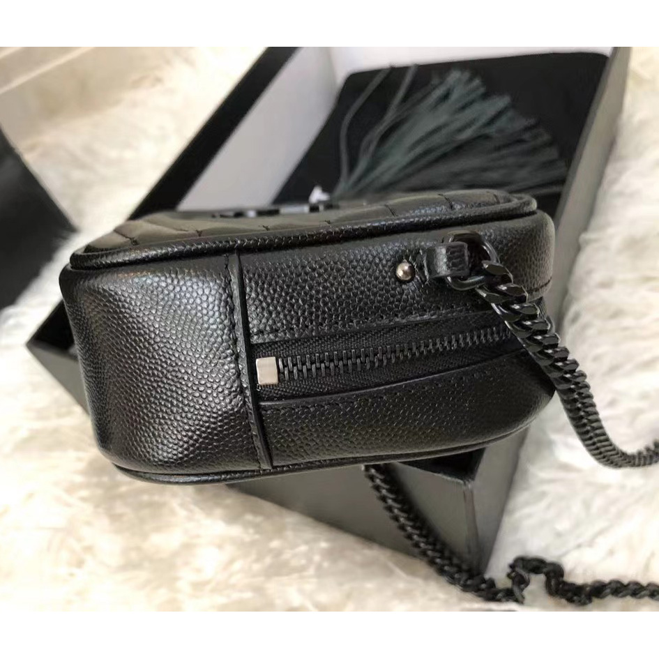 Saint Laurent Black Leather Shoulder Bag (19-10.5-5CM) - PerfectKickZ