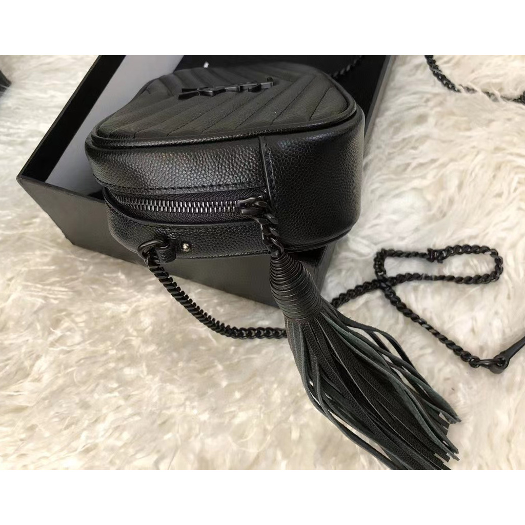 Saint Laurent Black Leather Shoulder Bag (19-10.5-5CM) - PerfectKickZ