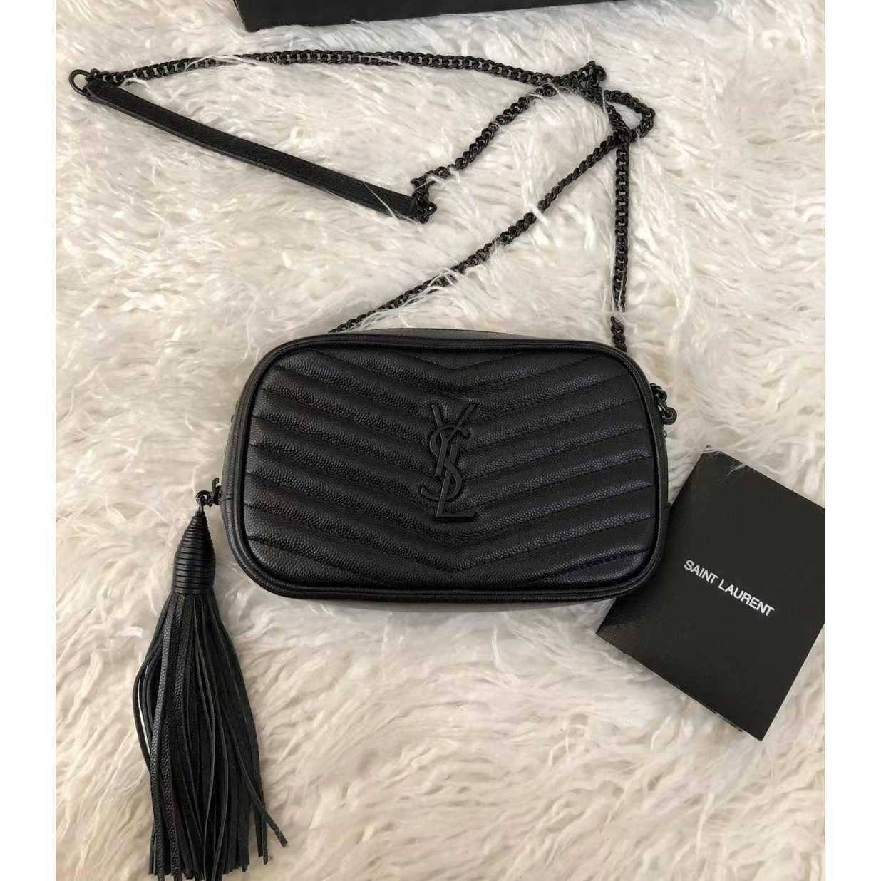 Saint Laurent Black Leather Shoulder Bag (19-10.5-5CM) - PerfectKickZ