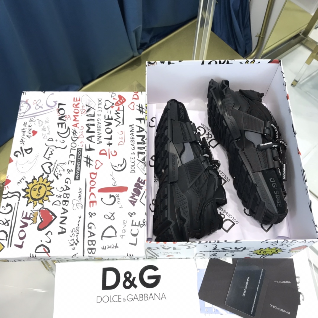 Dolce & Gabbana Mixed-Material Space Sneakers - PerfectKickZ