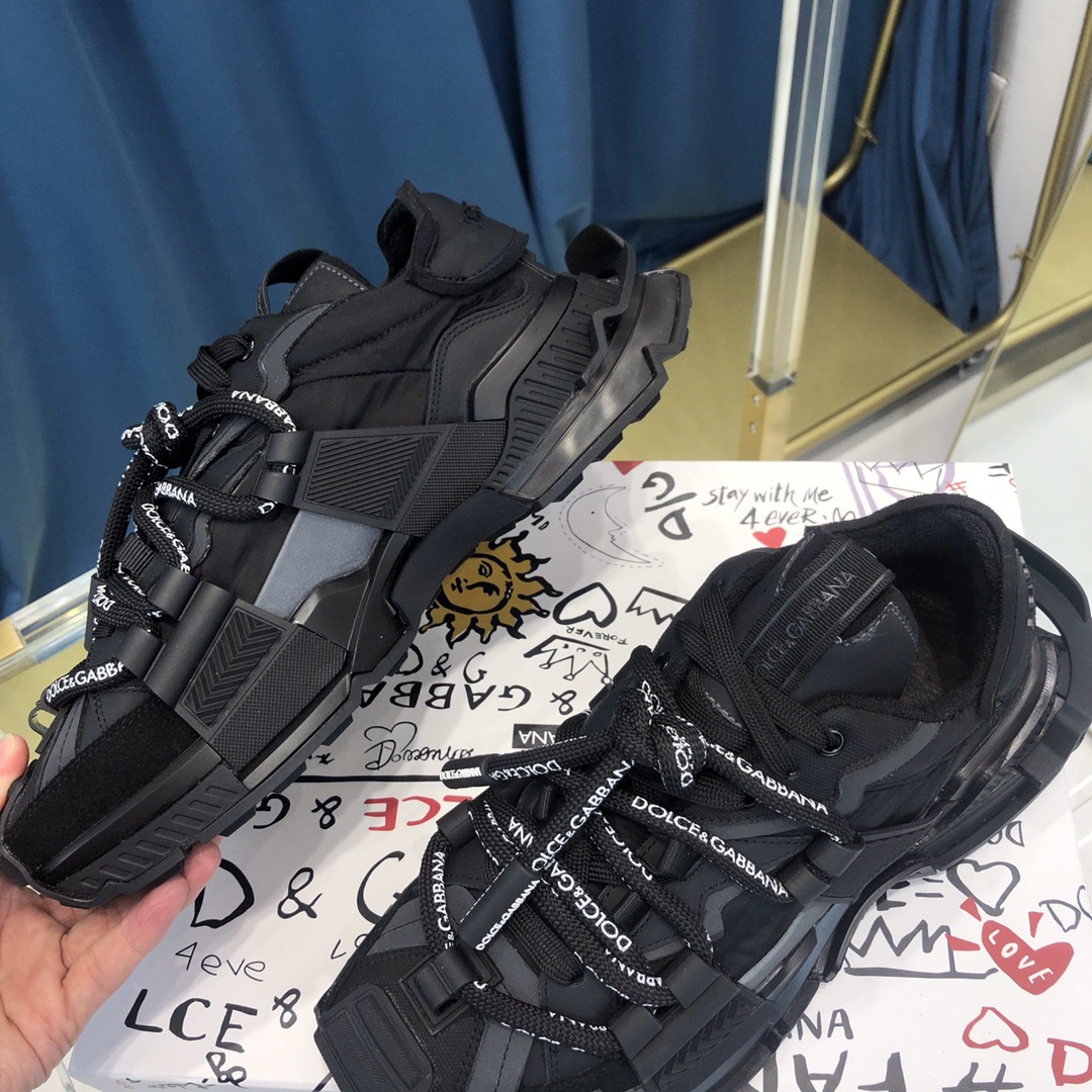 Dolce & Gabbana Mixed-Material Space Sneakers - PerfectKickZ