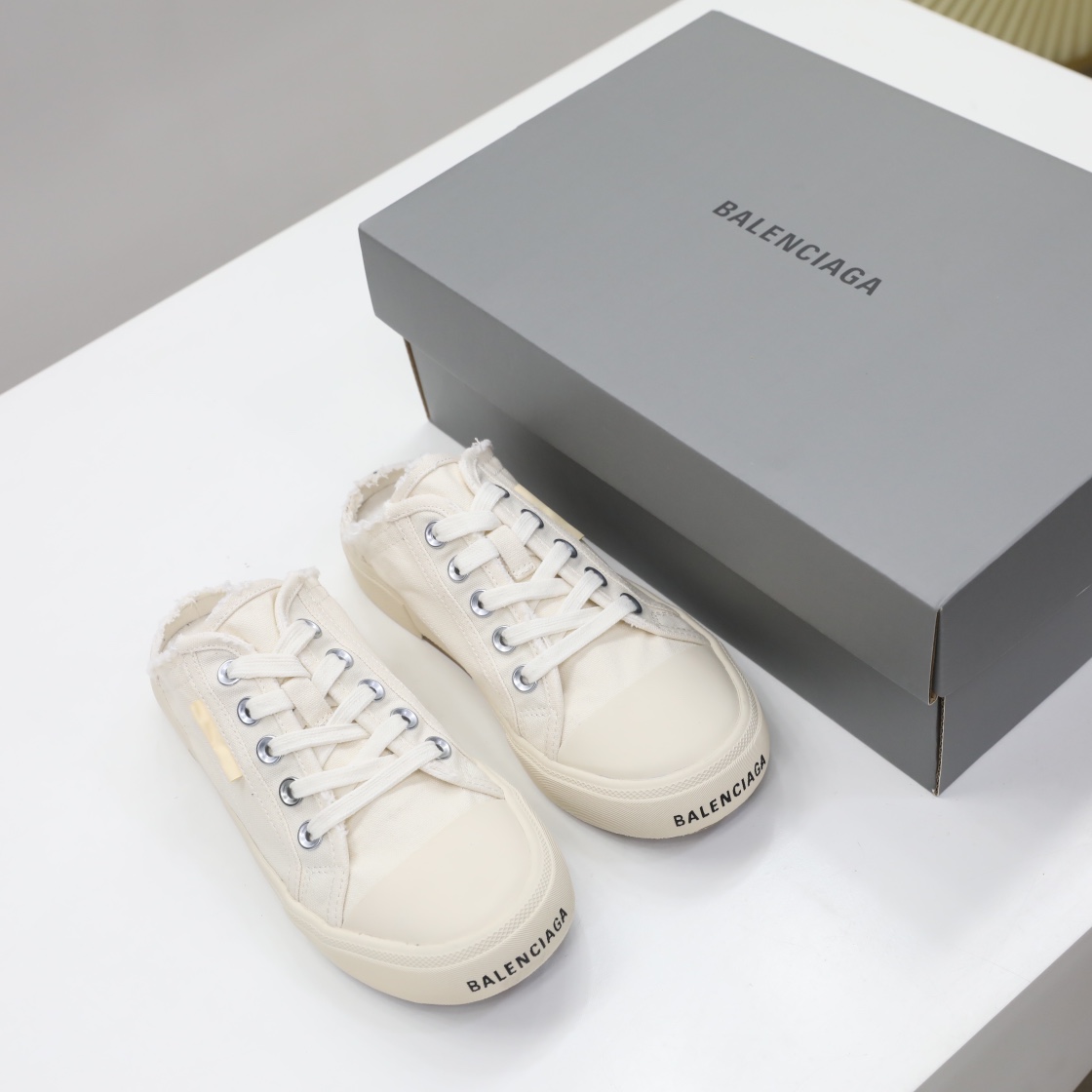 Balenciaga Men's Paris Sneaker Mule In White - PerfectKickZ