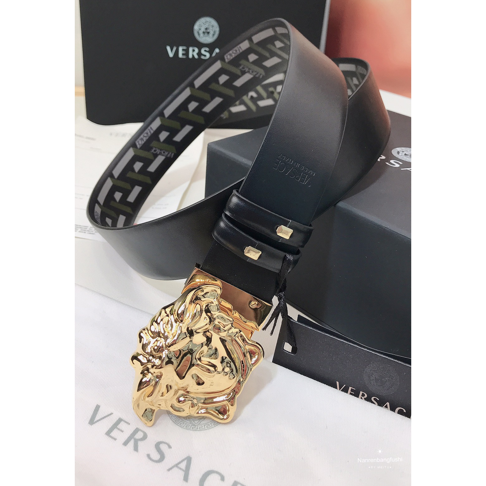 Versace La Greca Print 40 MM Belt  - PerfectKickZ
