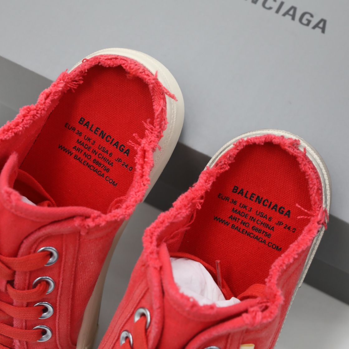 Balenciaga Men's Paris Sneaker Mule In Red - PerfectKickZ