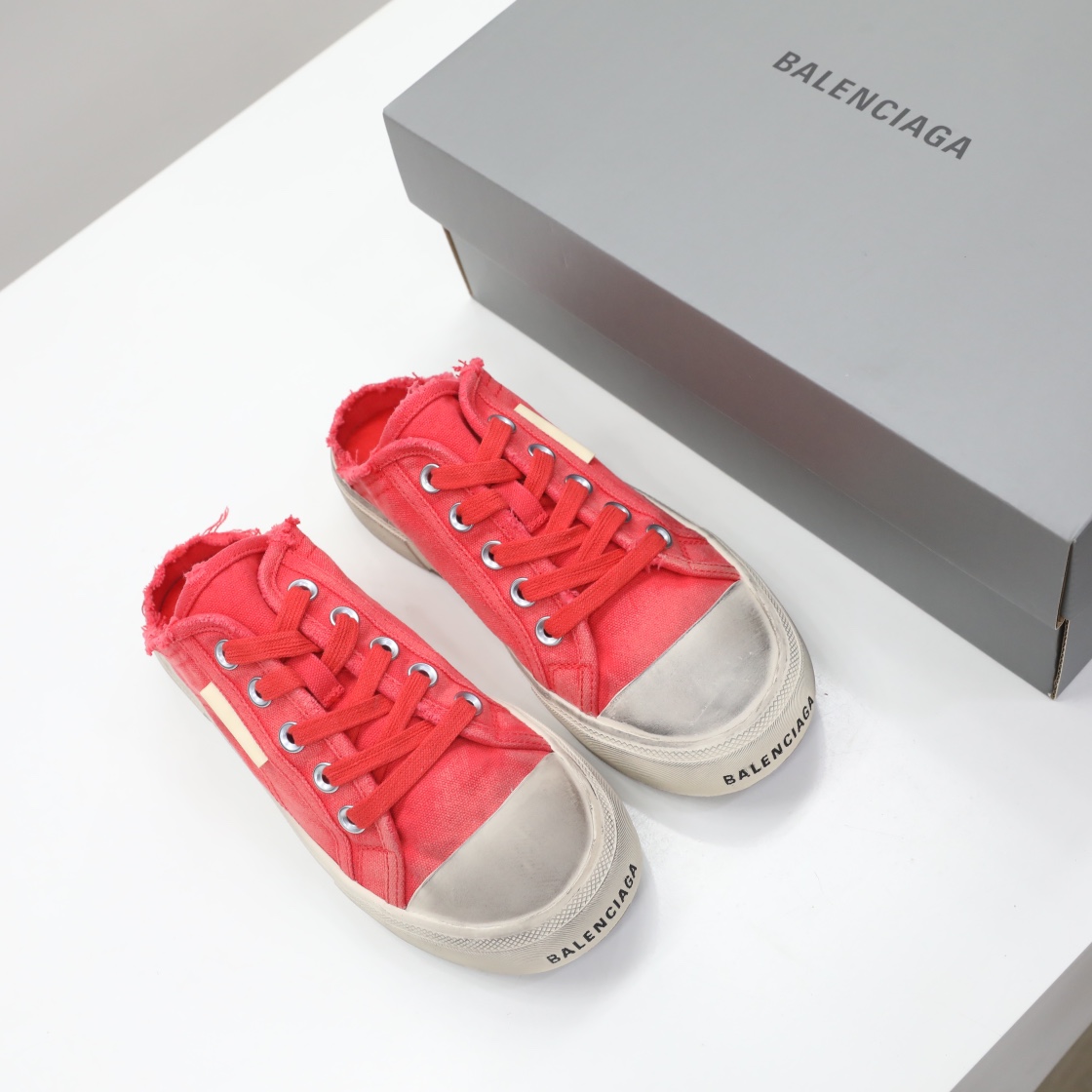 Balenciaga Men's Paris Sneaker Mule In Red - PerfectKickZ
