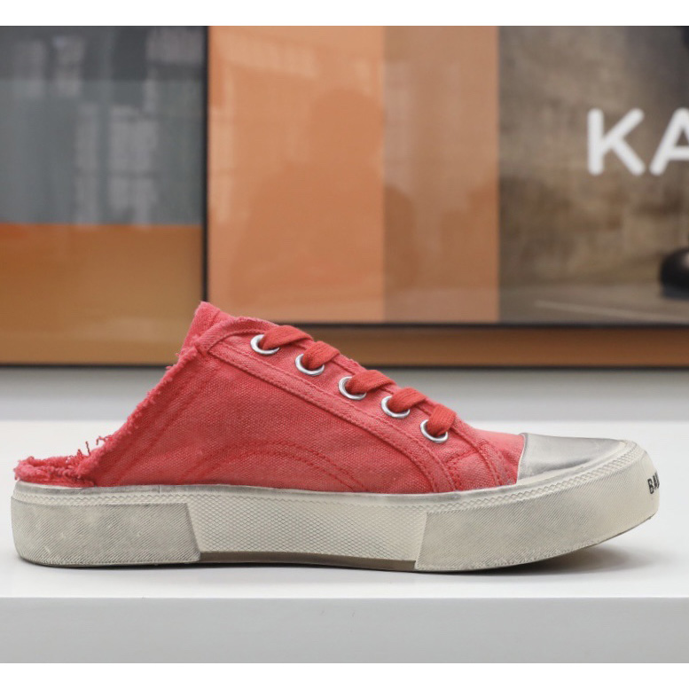 Balenciaga Men's Paris Sneaker Mule In Red - PerfectKickZ