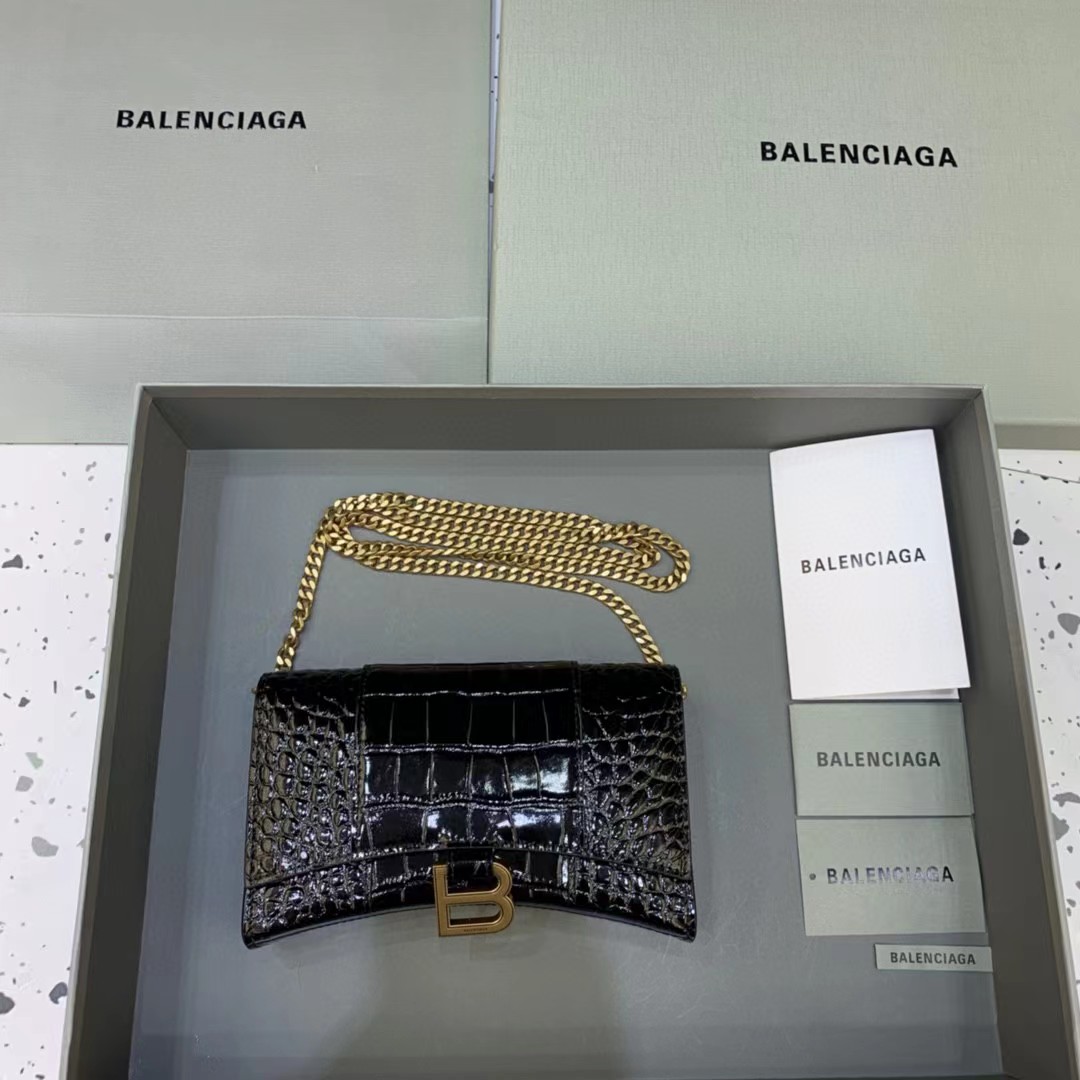 Balenciaga Hourglass Wallet On Chain (19.5-12-5cm) - PerfectKickZ