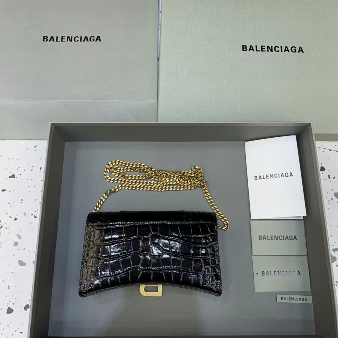 Balenciaga Hourglass Wallet On Chain (19.5-12-5cm) - PerfectKickZ
