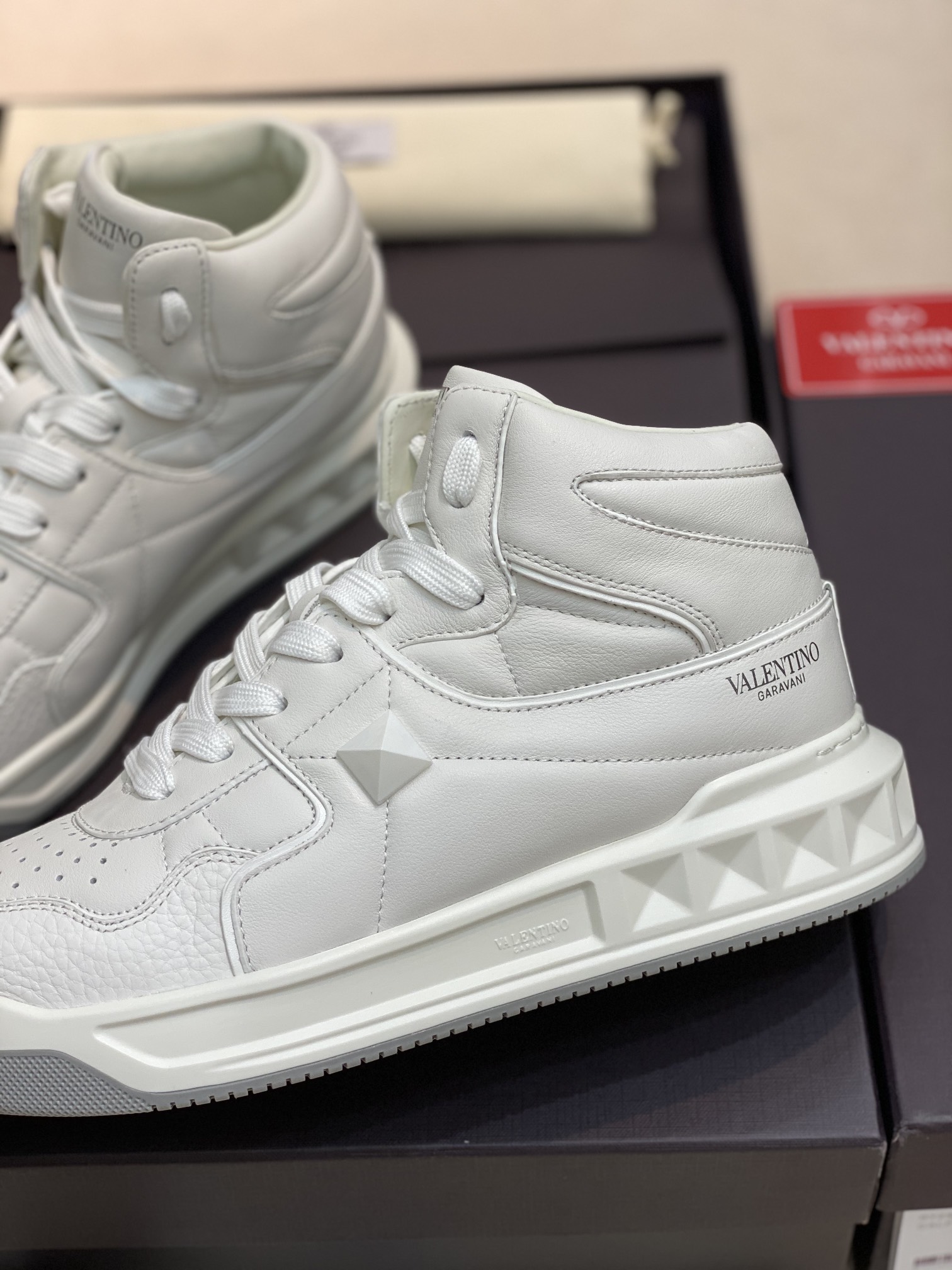 Valenti One Stud Mid-Top Nappa Sneaker - PerfectKickZ