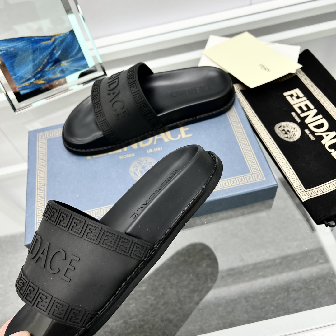 Versace x Fendi Fendace Logo  Sliders - PerfectKickZ