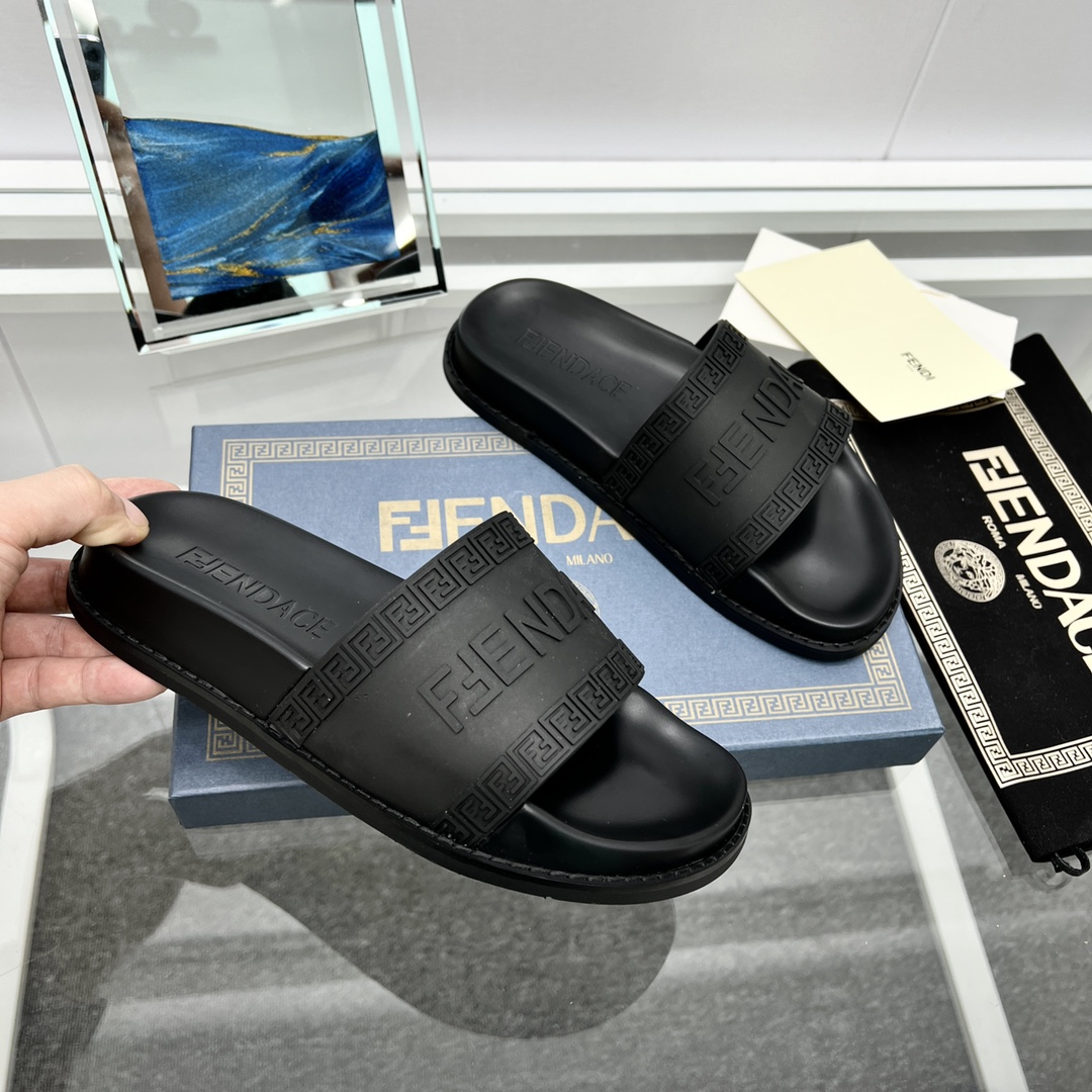 Versace x Fendi Fendace Logo  Sliders - PerfectKickZ