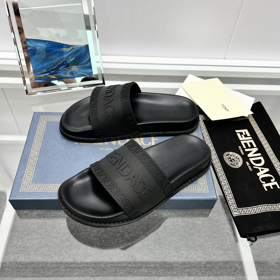 Versace x Fendi Fendace Logo  Sliders - PerfectKickZ