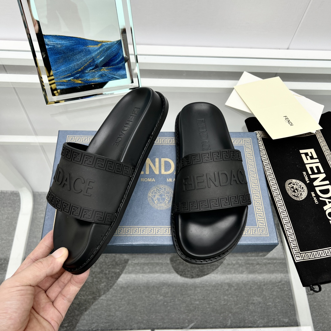 Versace x Fendi Fendace Logo  Sliders - PerfectKickZ