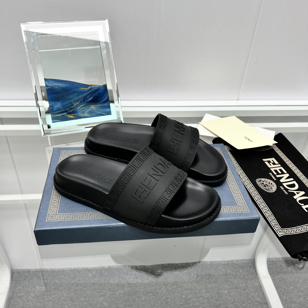 Versace x Fendi Fendace Logo  Sliders - PerfectKickZ