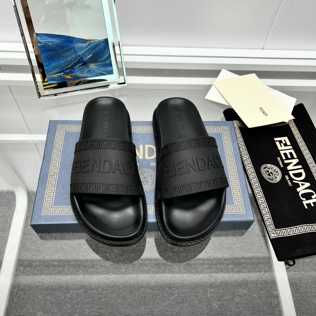 Versace x Fendi Fendace Logo  Sliders - PerfectKickZ