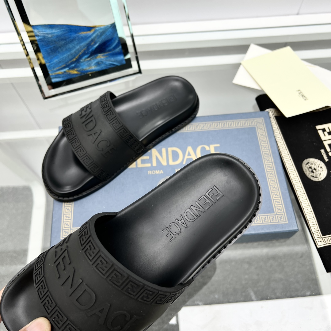 Versace x Fendi Fendace Logo  Sliders - PerfectKickZ