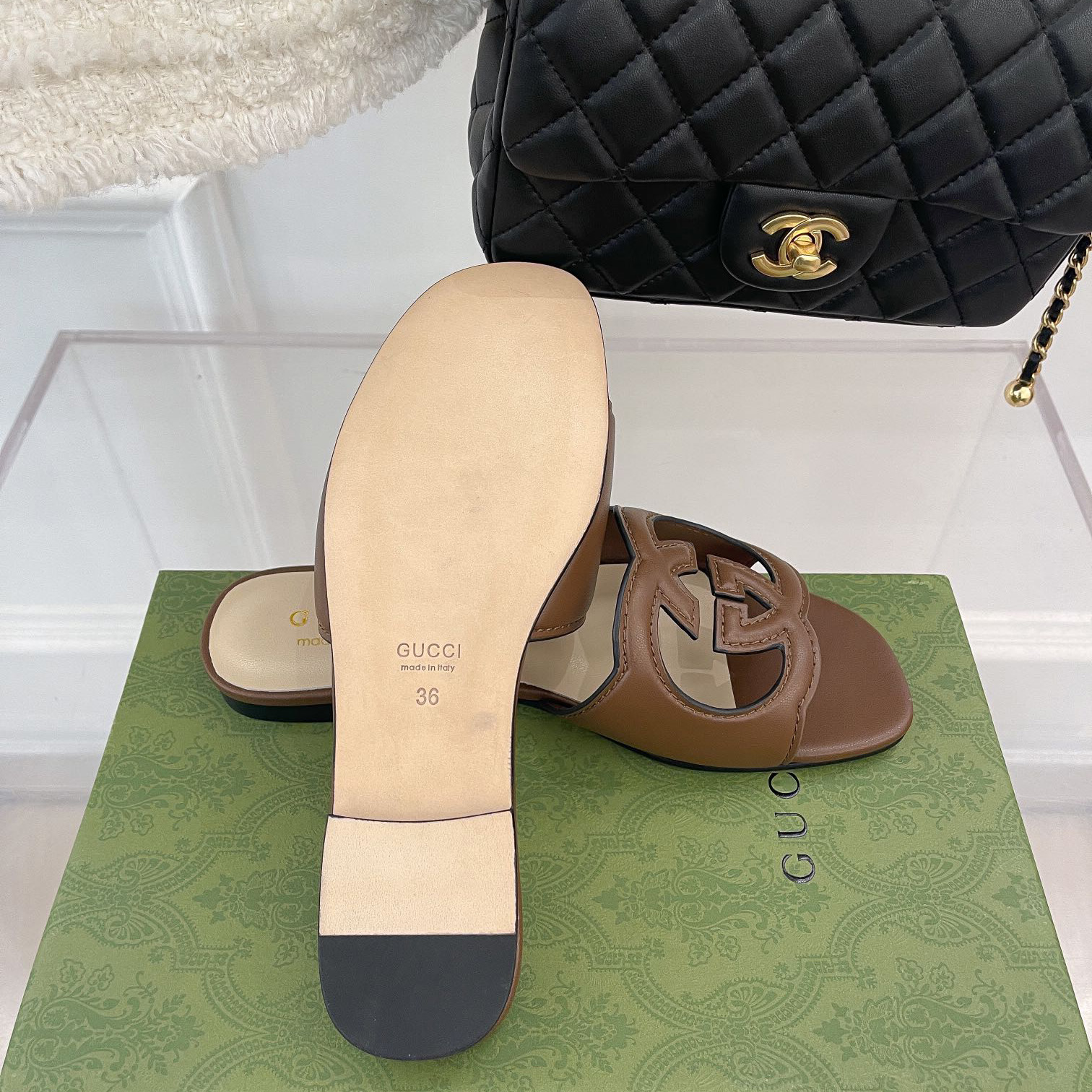 Gucci Women's Interlocking G Cut-Out Slide Sandal - PerfectKickZ