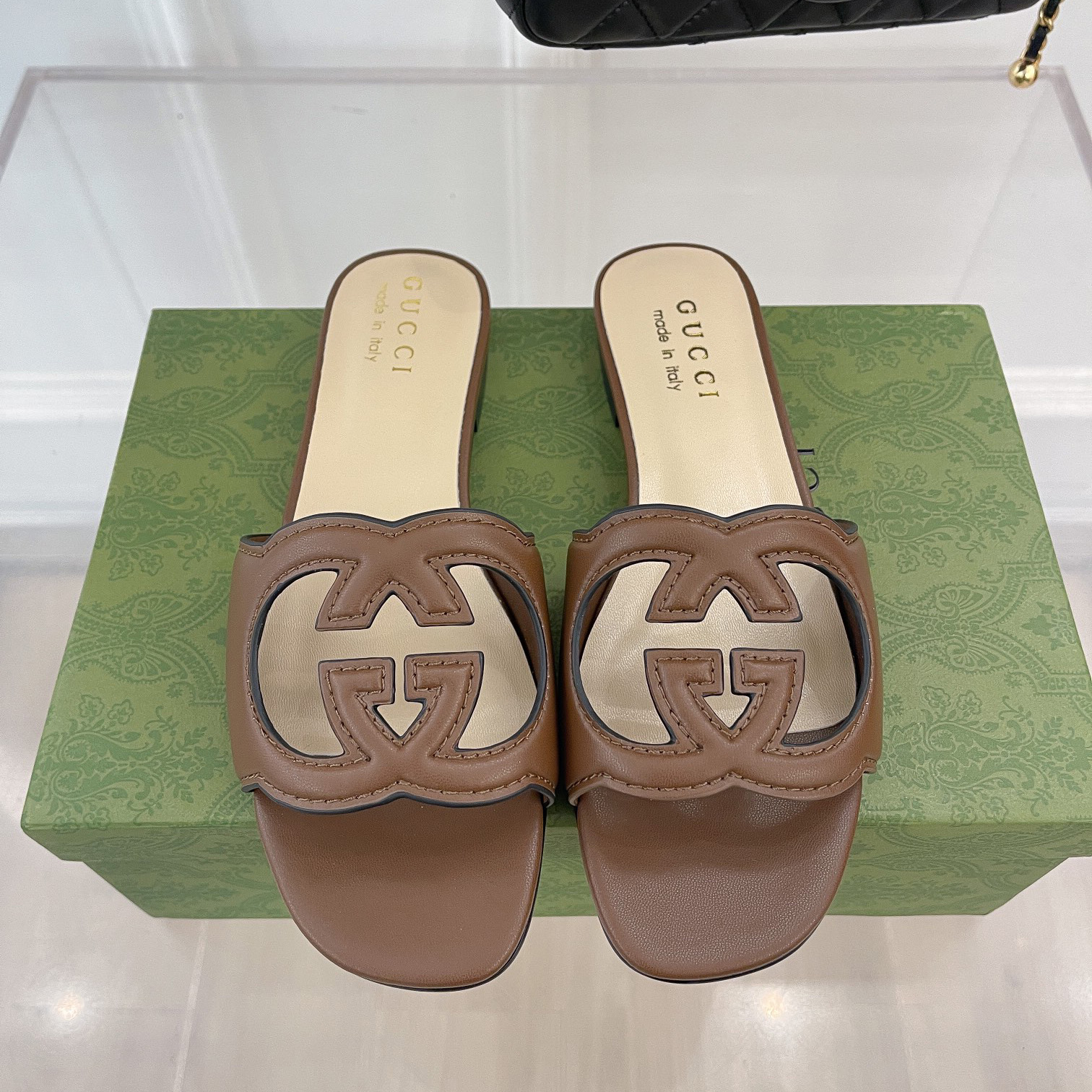 Gucci Women's Interlocking G Cut-Out Slide Sandal - PerfectKickZ