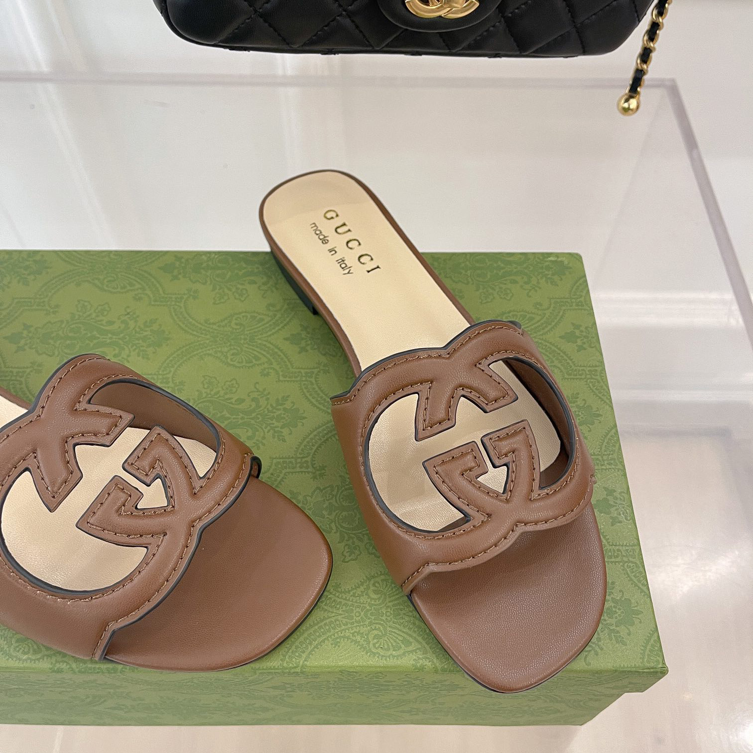 Gucci Women's Interlocking G Cut-Out Slide Sandal - 