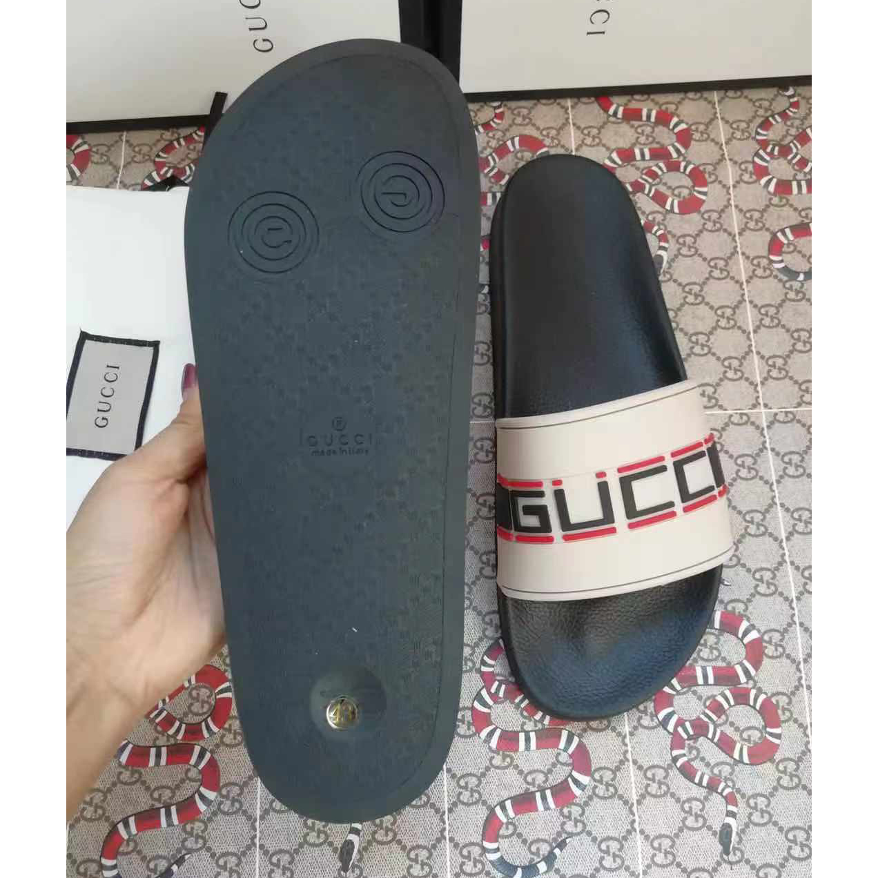 Gucci Logo Slide Sandal - PerfectKickZ