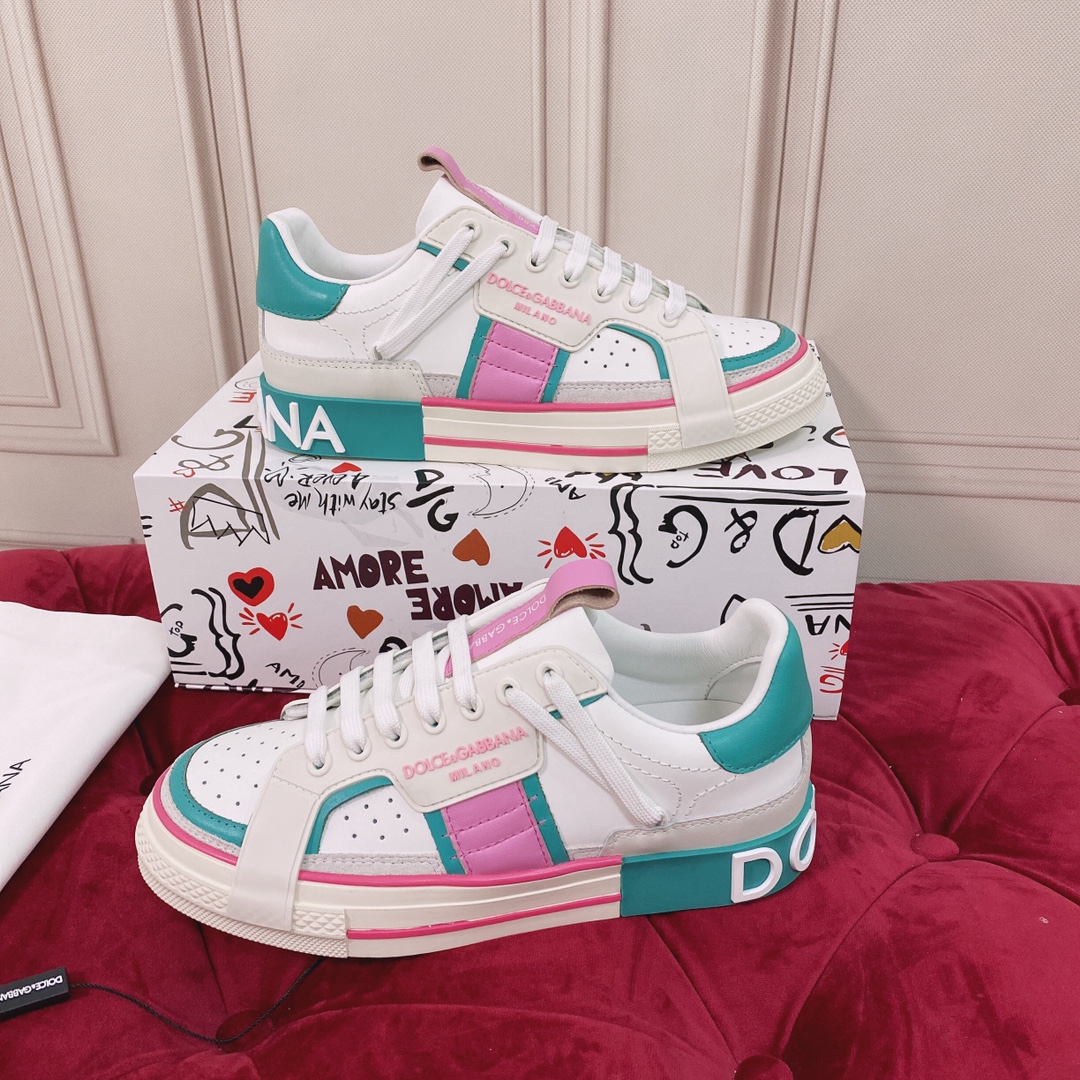 Dolce & Gabbana Mixed-Material Custom 2.Zero Sneakers - PerfectKickZ