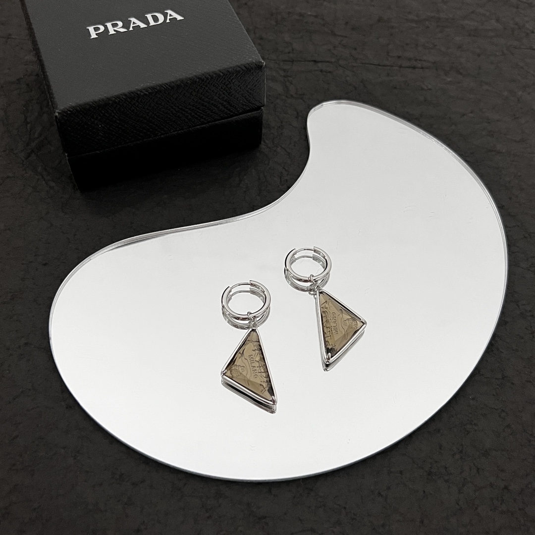 Prada Stone Jewels Pendant Earring - PerfectKickZ